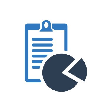 İş rapor simge vektör mavi