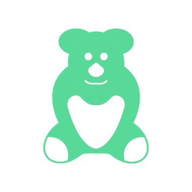 Oyuncak ayı simgesi düz-Illüstrasyon yalıtılmış vektör işareti