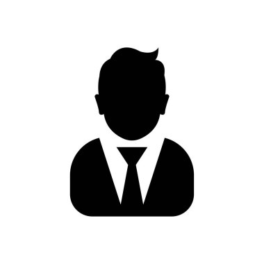 Glif işadamı simgesi, avatar sembolü-siyah