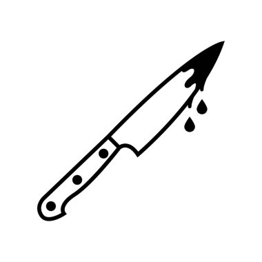 Kana susamış bıçak-Cadılar Bayramı simgesi vektör siyah