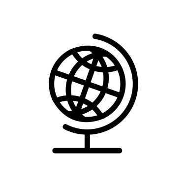 Küre simgesi - küre sembolü - düz stil vektör siyah