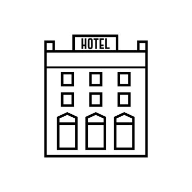 Otel düz simge-bina vektör