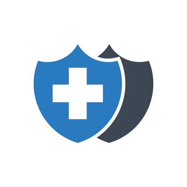 健康保险图标 标志符号设计矢量蓝色 — 图库矢量图片