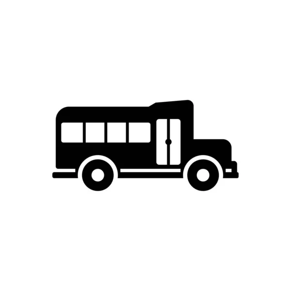 École Van Icône Vecteur Isolé Bus Icône Vecteur Noir — Image vectorielle