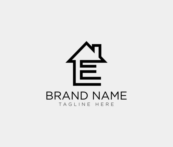 Lettera Real Estate Logo Design Logo Immobiliare — Vettoriale Stock