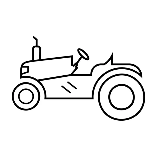 Traktör Simgesi Doğrusal Stil — Stok Vektör