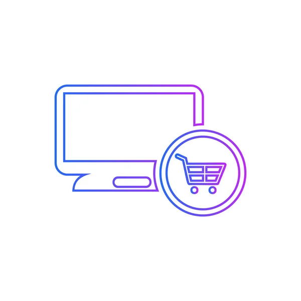 Online Shopping Vector Icon Online Cart Sign — Stock Vector
