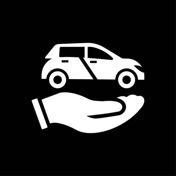 Bil Hand Auto Försäkring Ikonen Vit — Stock vektor