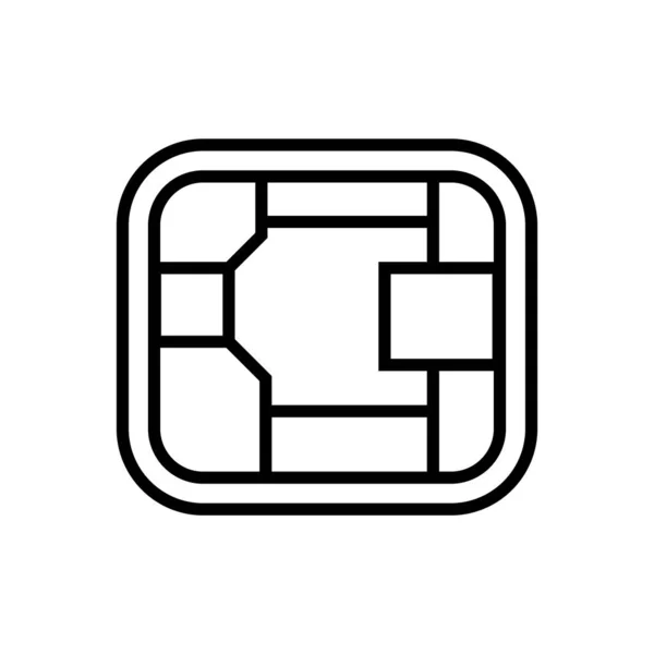 Icono Chip Ordenador Signo Chip — Archivo Imágenes Vectoriales