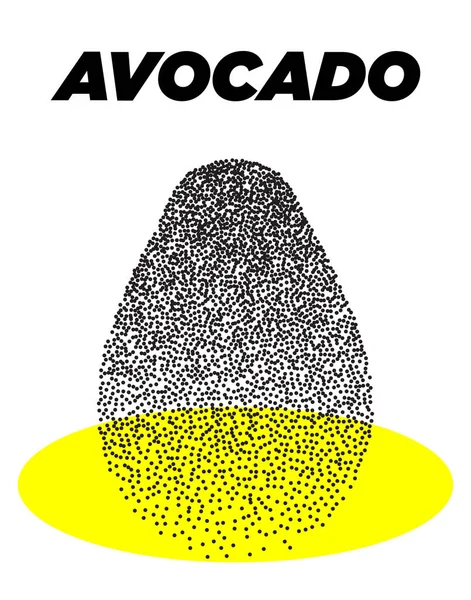 Avocado Moderno Halftone Dot Poster Con Colori Vivaci — Vettoriale Stock
