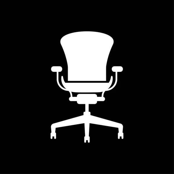 Chaise Bureau Icon Vector Blanc — Image vectorielle