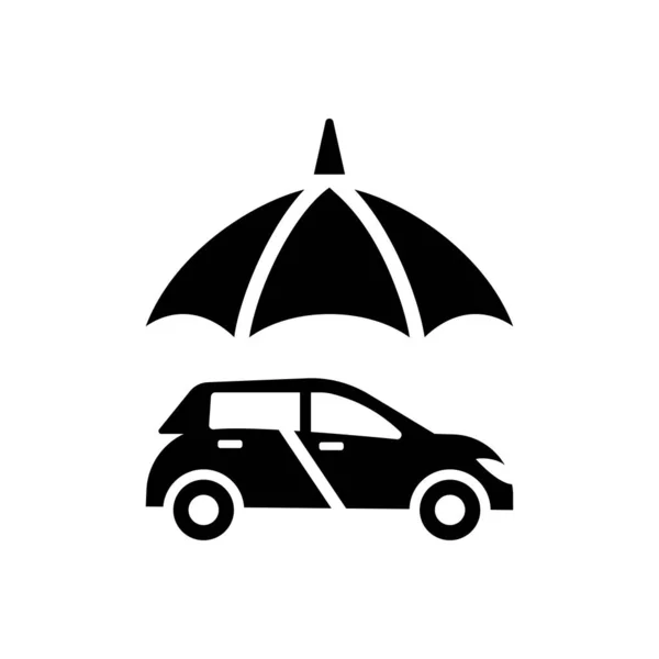 Auto Und Regenschirm Symbol Kfz Schutz Auto Versicherung Symbol Vektor — Stockvektor