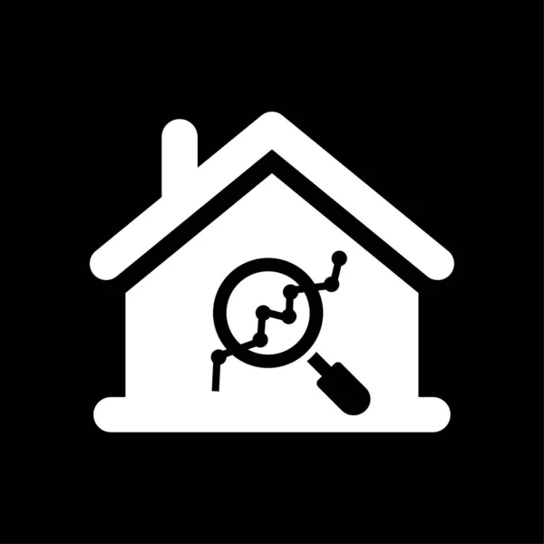 Σπίτι Αναζήτηση Μάρκετινγκ Εικονίδιο Λευκό — Διανυσματικό Αρχείο