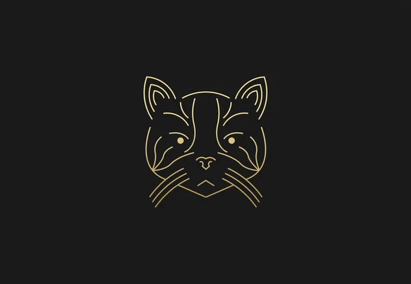 Forme Géométrique Logo Cat Illustration Linéaire Logo Tête Cat — Image vectorielle