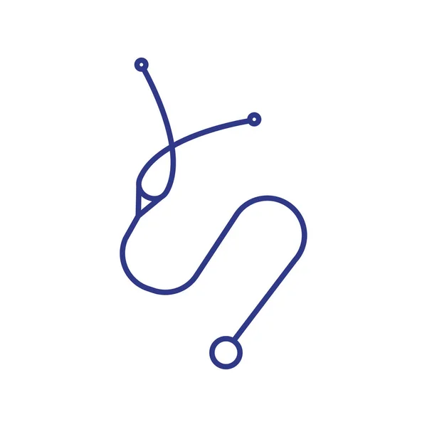 Stethoskop Symbol Medizinisches Symbol Linienkunst Vektor Symbol Blau — Stockvektor
