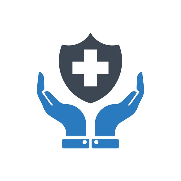 Medical Health Life Insurance Icon Glyph Design Vector Blue — Stock Vector
