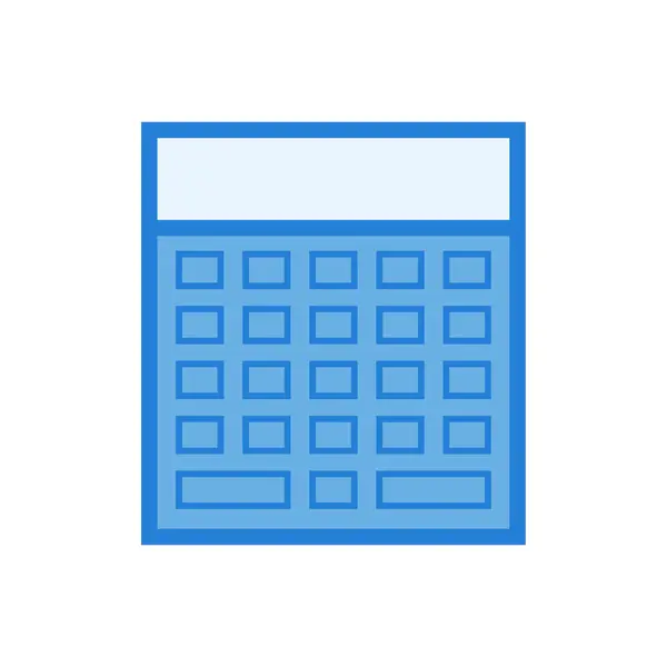 Vecteur Icône Calculatrice Couleur Bleue Linéaire — Image vectorielle