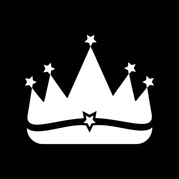 Crown Icon Illustration White — Stock Vector
