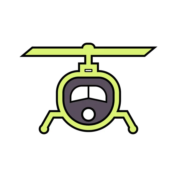 Helicóptero Lineal Icono Colorido Ilustración — Vector de stock