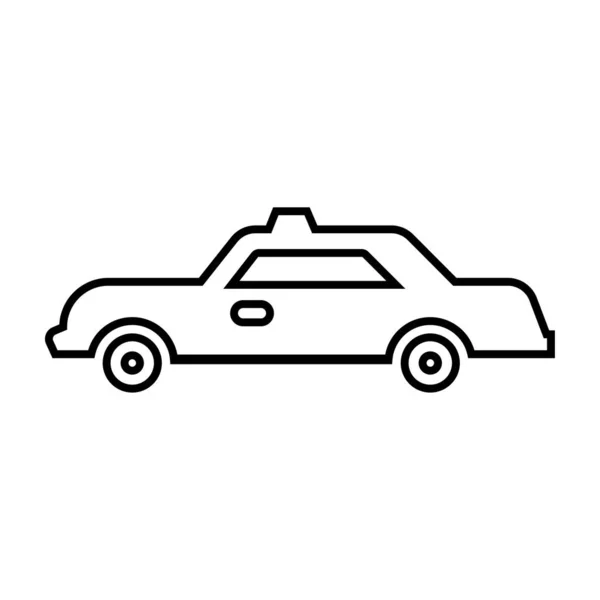 Taxi Car Icon Linear Style — Stock Vector