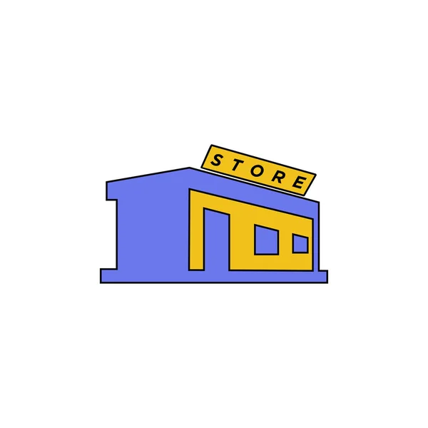 Vetor de ícone de loja - Flat —  Vetores de Stock