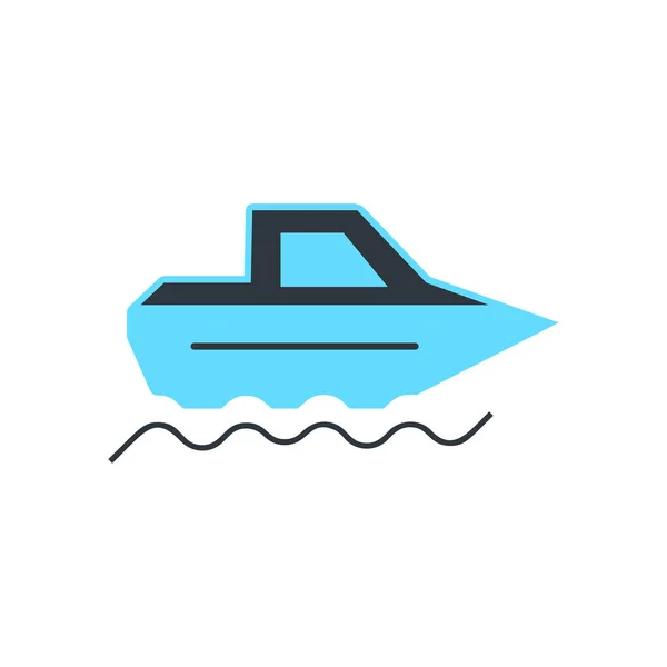 Тонкая Линия Плоской Лодки — стоковый вектор