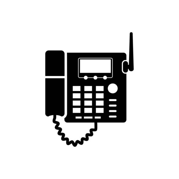 Office Telephone Icon Vector Sign Symbol Black — Stock Vector