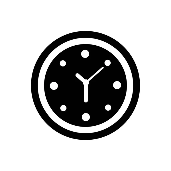 Oficina Reloj Vector Icono Negro — Archivo Imágenes Vectoriales