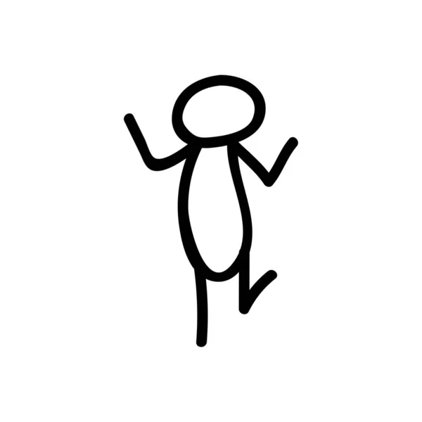 Stick Figure Garçon Icône Cours Exécution — Image vectorielle