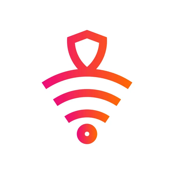 Drahtlose Sicherheitssymbol Schutz Drahtlose Zeichen Wifi Schloss — Stockvektor