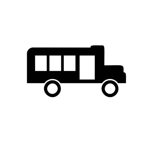 Escola Vetor Ícone Ônibus Preto — Vetor de Stock