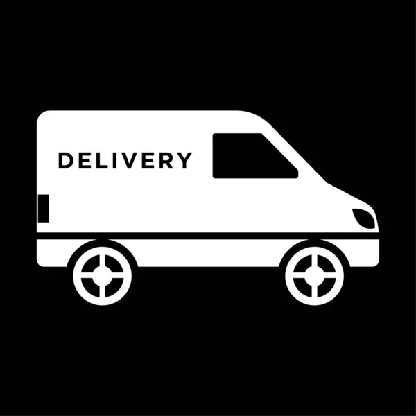 Delivery car - shopping icon vector white — Stock Vector