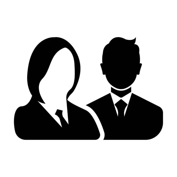 ビジネスの男性と女性アバタープロフィール写真 ブラック — ストックベクタ
