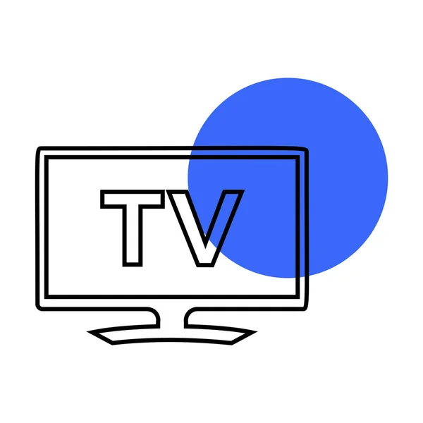 Vetor Ícone Televisão Plano —  Vetores de Stock