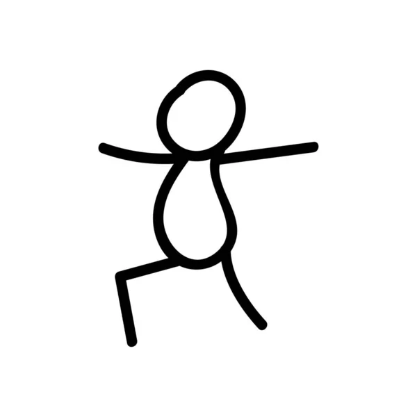 Stick Figure Icône Exercice Corps — Image vectorielle