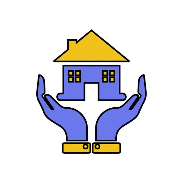 Ikona Ochrony Domu Znak Bezpieczeństwa Domu — Wektor stockowy