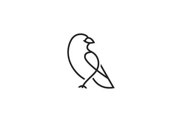 Bird Linha Arte Logotipo Vetor —  Vetores de Stock