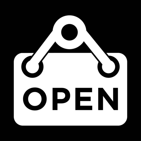 Ícone de vetor aberto, símbolo de tag - design de estilo de glifo branco — Vetor de Stock