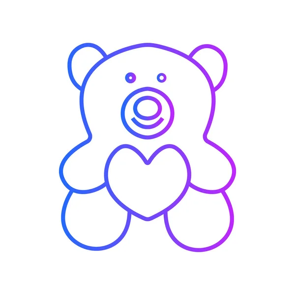 Teddy Bear Icon Plat Illustratie Geïsoleerd Vector Teken — Stockvector