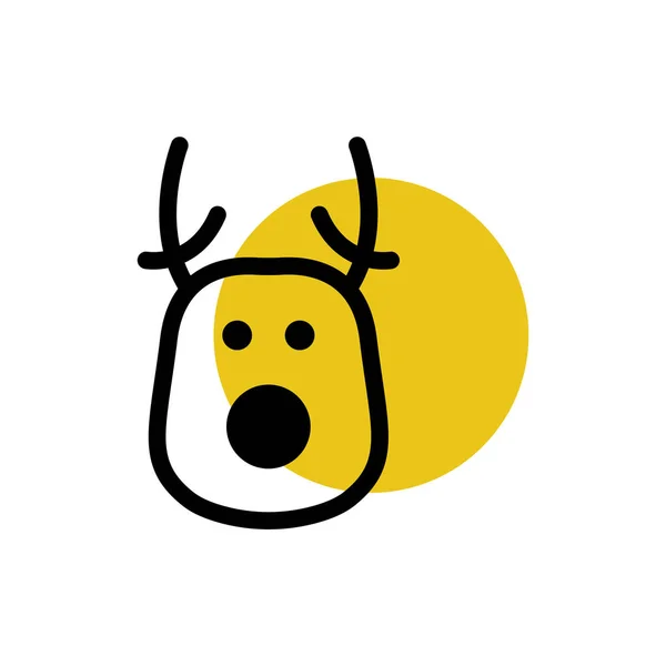 鹿の頭 クリスマス鹿フラットアイコン — ストックベクタ