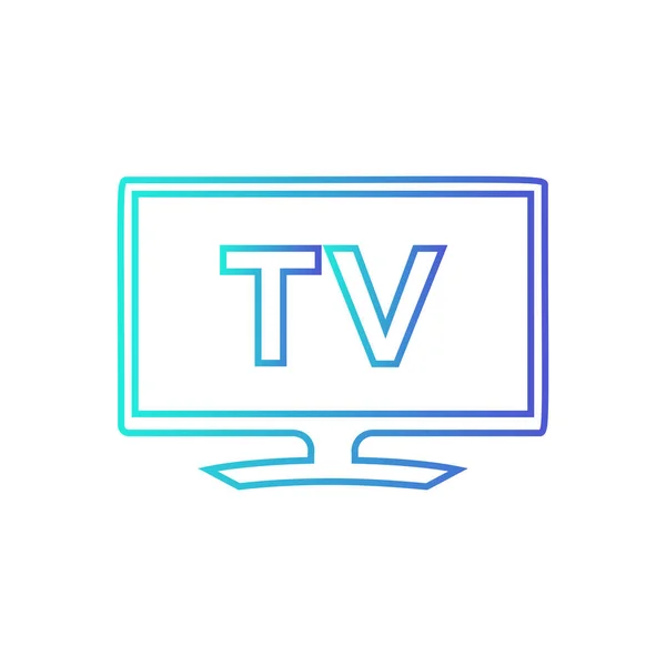 Ikona Telewizora Wektor Płaski — Wektor stockowy