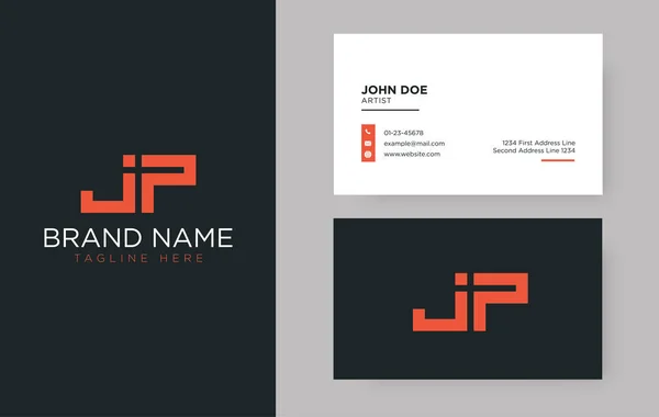Zarif bir kurumsal kimlik şablonu ile Premium Letter JP logosu