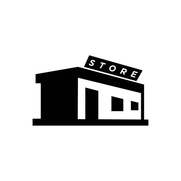 Glifo icono de la tienda vector negro — Vector de stock