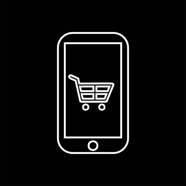 Shopping Cart Icon Mobile Vector — Stock Vector