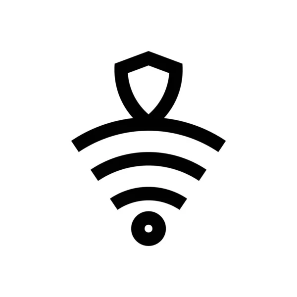 Icono Seguridad Inalámbrica Signo Inalámbrico Protección Bloqueo Wifi — Archivo Imágenes Vectoriales