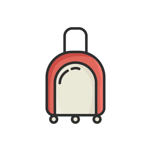 Icono Contorno Lleno Bolsa Viaje Pictograma Lineal Colorido Aislado — Vector de stock