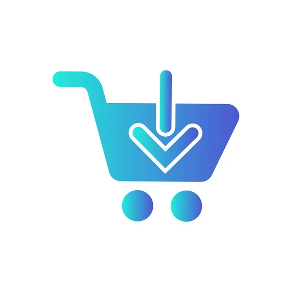 Een Neerwaartse Pijl Pushcart Concept Van Add Cart Vector — Stockvector