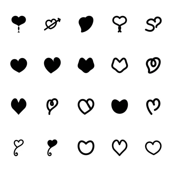 Icône Vectorielle Coeur Symbole Amour Signe Saint Valentin Icônes Amour — Image vectorielle