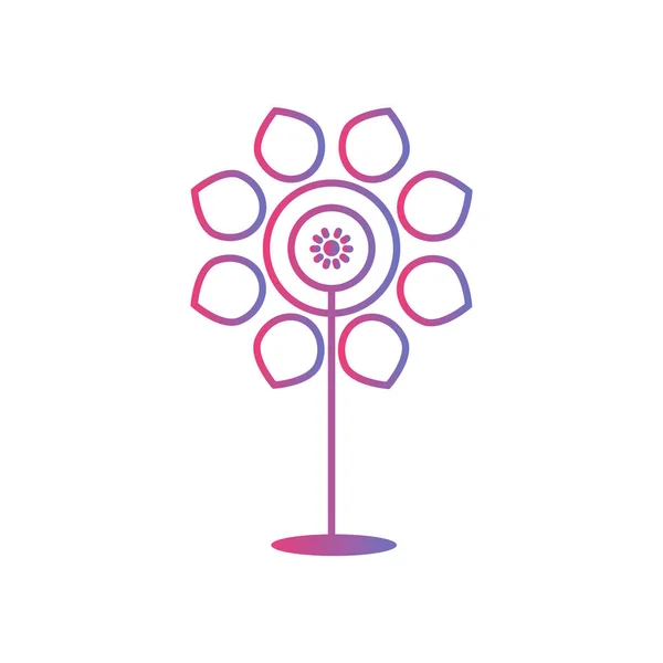 Flower Sign Icon Flat Vector — Stock Vector