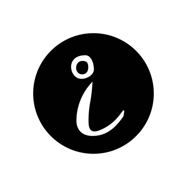 Ikona Znaku Informacyjnego Wektor Czarny — Wektor stockowy